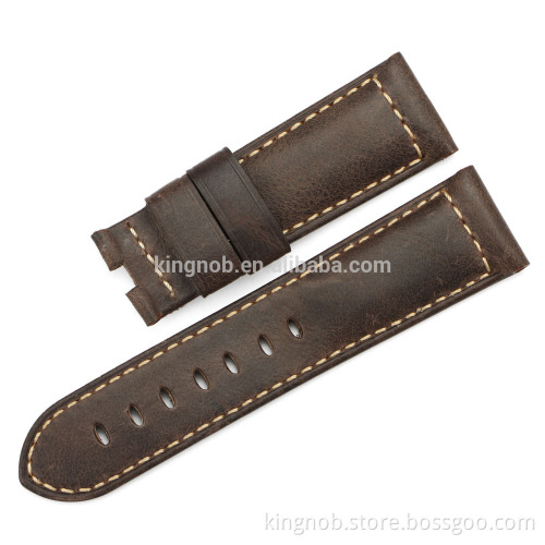 watchband wholesale handmade watch strap genuine Leather watch band vintage 24mm watchband for Panerai